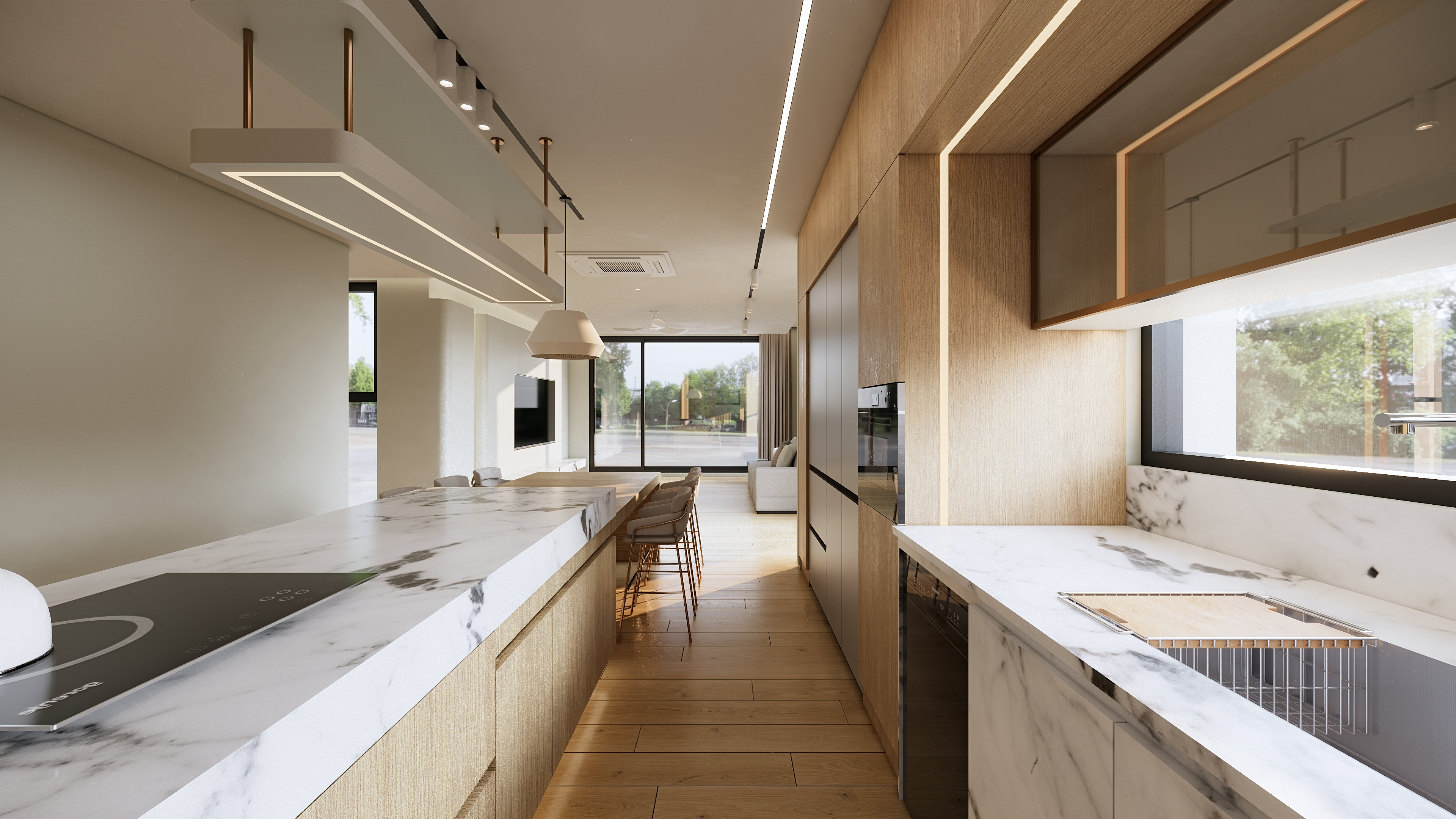 분리형 주방 및 거실